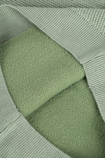 Cross-Knit Brushed High-Neck Sweater