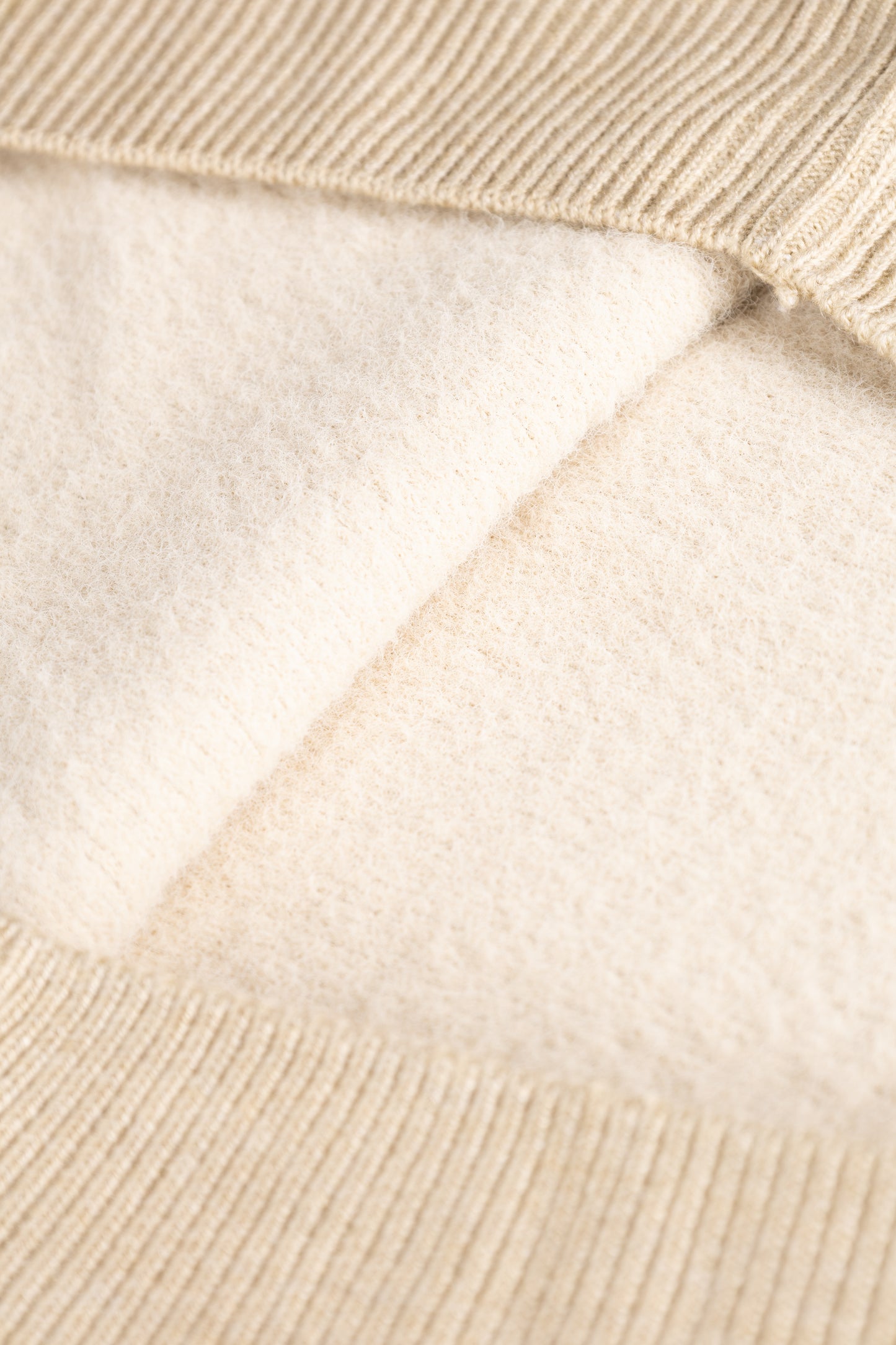 Cross-Knit Brushed High-Neck Sweater