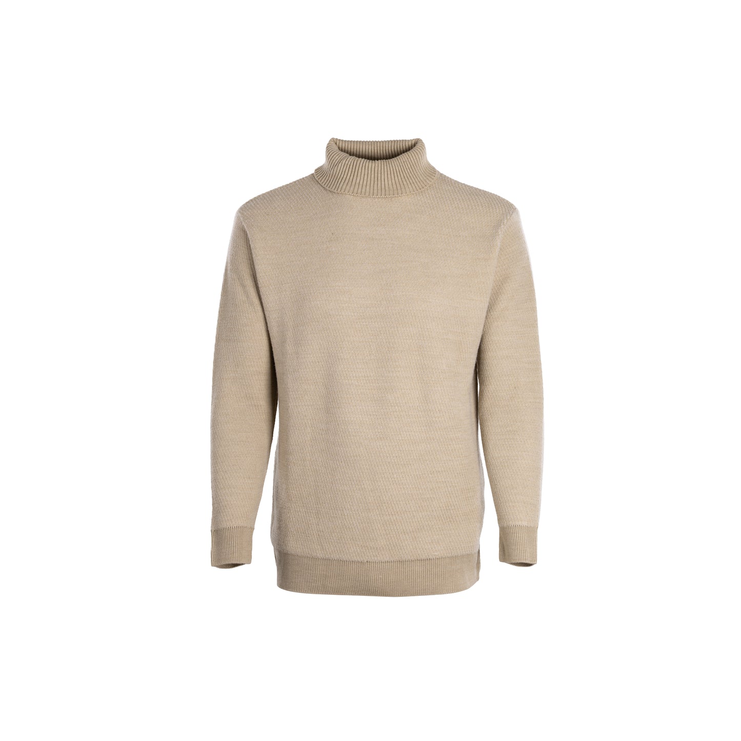 Cross-Knit Brushed High-Neck Sweater