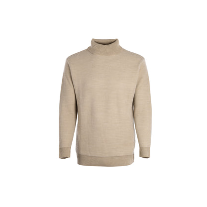 Cross-Knit Brushed High-Neck Sweater