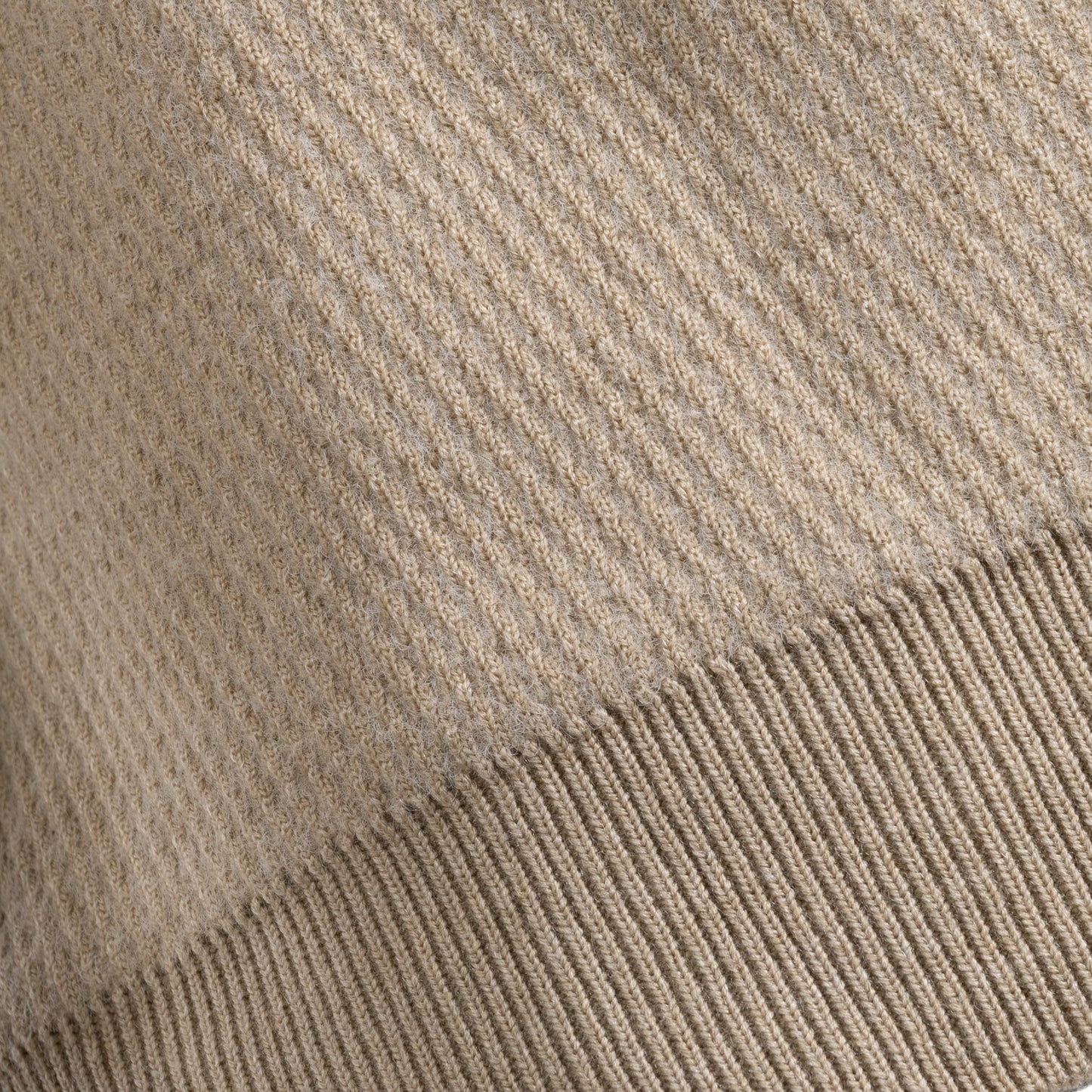Cross-Knit Brushed High-Neck Sweater