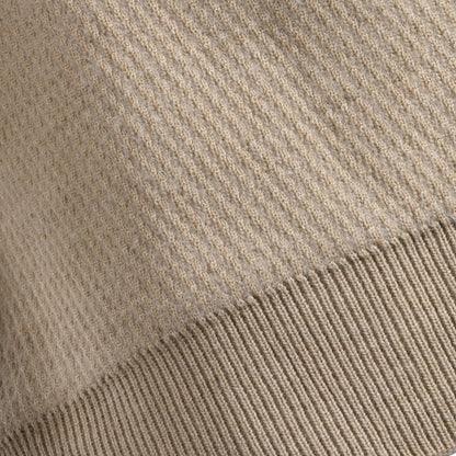 Cross-Knit Brushed High-Neck Sweater