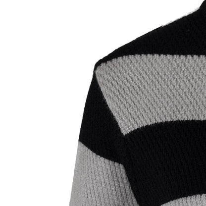 Cross-Knit Brushed Striped Midi Dress