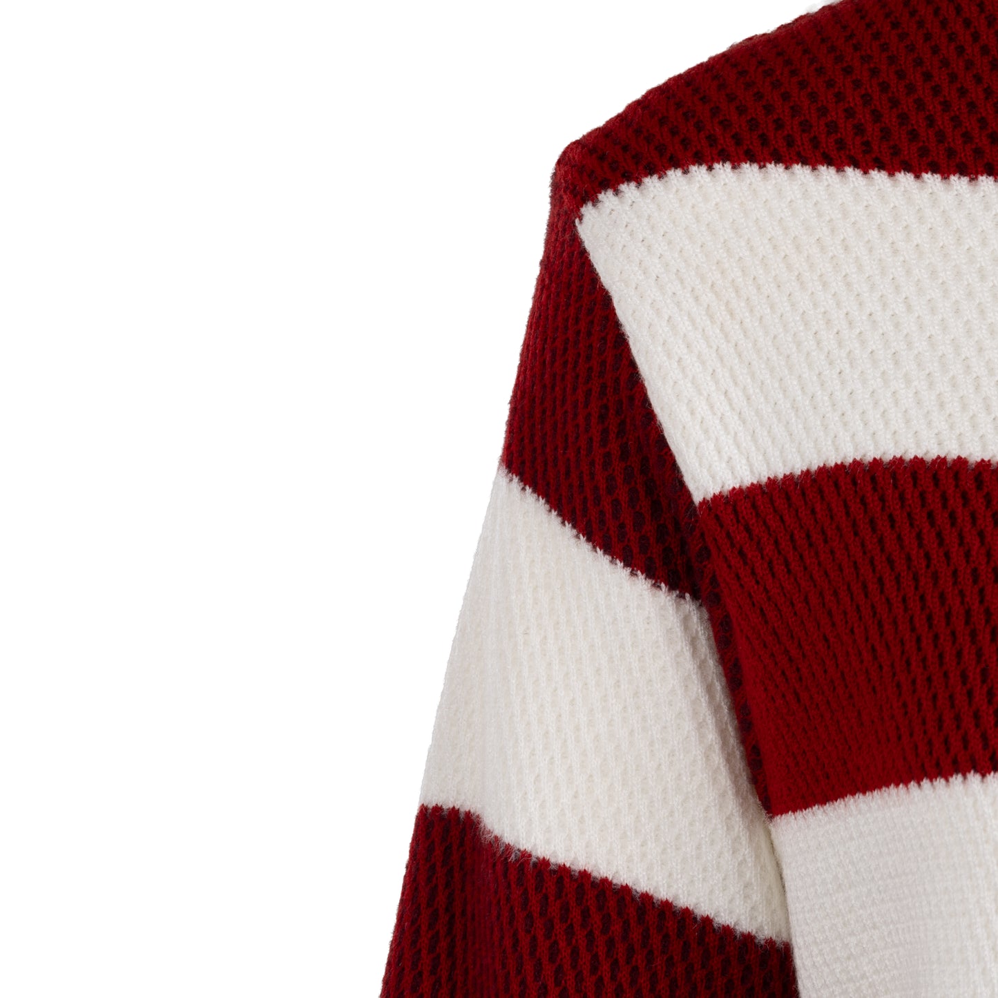 Cross-Knit Brushed Striped Midi Dress