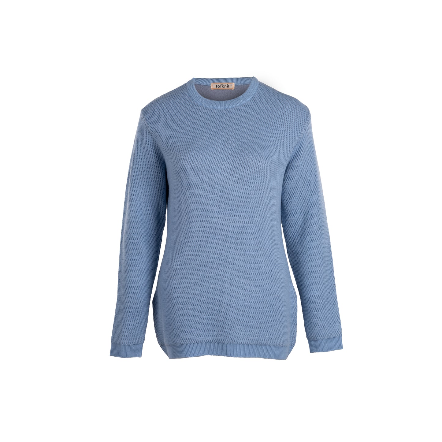 Cross-Knit Brushed Crew-Neck Sweater