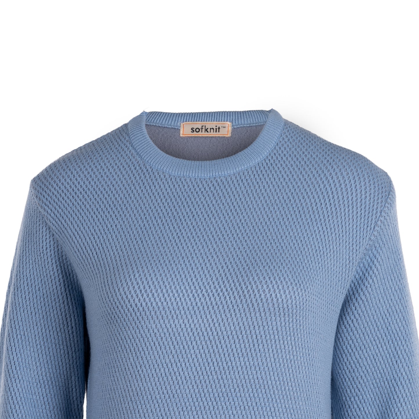 Cross-Knit Brushed Crew-Neck Sweater