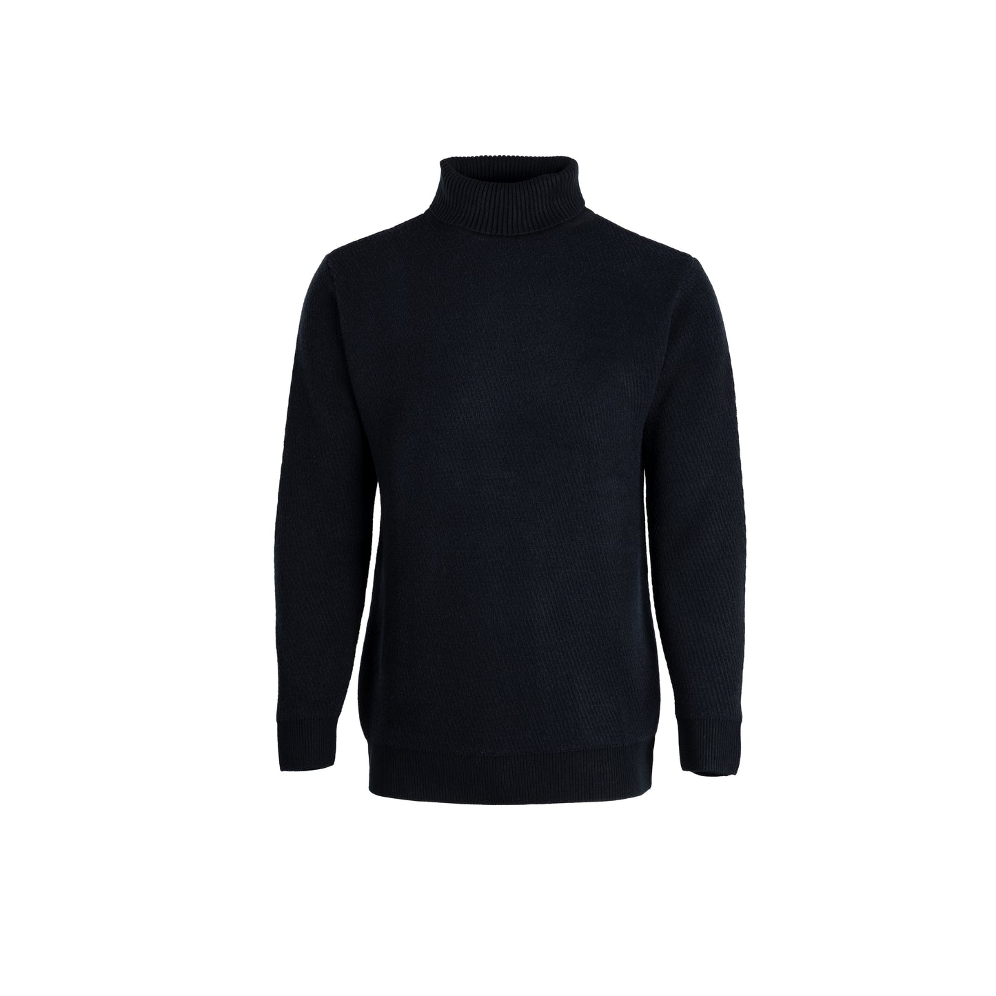 Cross-Knit Brushed High-Neck Sweater