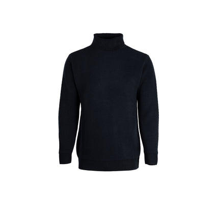 Cross-Knit Brushed High-Neck Sweater