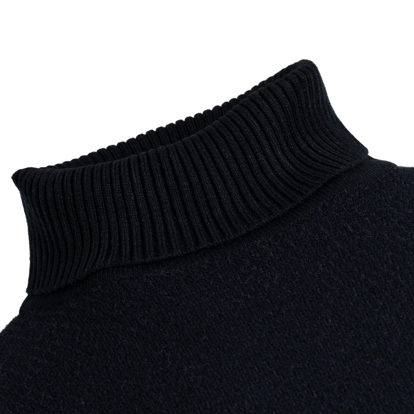 Cross-Knit Brushed High-Neck Sweater