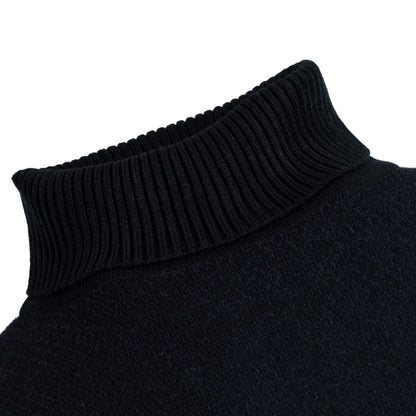 Cross-Knit Brushed High-Neck Sweater