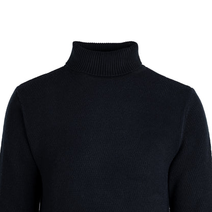 Cross-Knit Brushed High-Neck Sweater