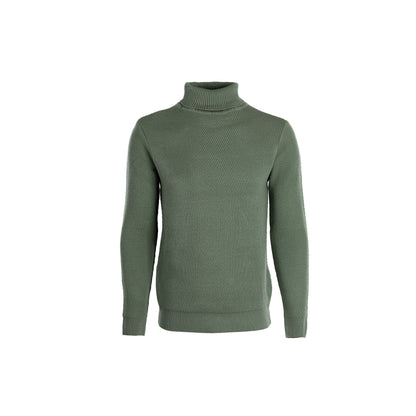 Cross-Knit Brushed High-Neck Sweater