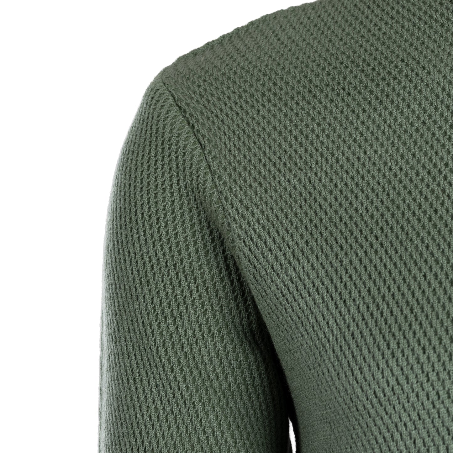 Cross-Knit Brushed High-Neck Sweater